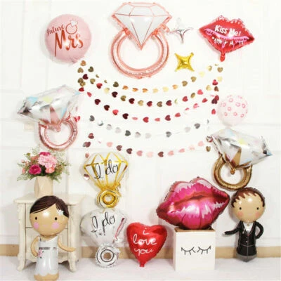 Anillo de diamantes compromiso boda celebración lámina helio globo fiesta decoración Foto 1 de 4