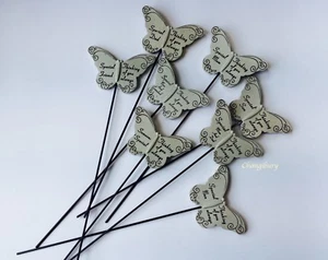 In Loving Memory Butterfly Sentiment Grave Graveside Stone Memorial Stick Stake - Picture 1 of 16