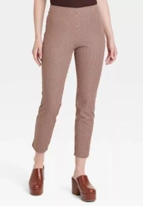 Bi-Stretch dünne Damenhose - A New Day braun kariert Größe 2 - Bild 1 von 3