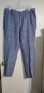Tasso Elba men's Chino Pants Tag size 34x32 actual sz 34x30 Chambray Lightweight - Picture 1 of 6