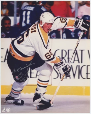 Foto firmada autografiada de Mario Lemieux Pittsburgh Penguins 8x10 certificado de autenticidad AMC 26797 Foto 1 de 2