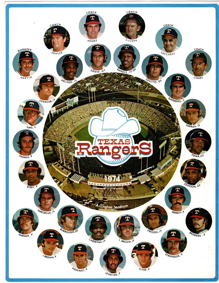 1974 TEXAS RANGERS 8X10 TEAM PHOTO ARLINGTON STADIUM BASEBALL JENKINS