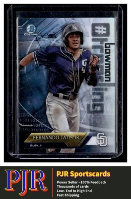 2018 Bowman ##-FT Fernando Tatis Jr. Padres  Chrome Bowman Hashtag Trending - Image 1 of 2