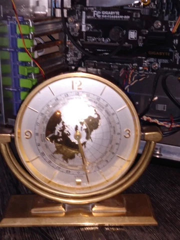 Antique Imexal wind up 15 jewel Swiss movement mantel world clock with alarm Cover