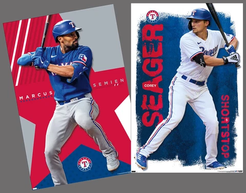COREY SEAGER and MARCUS SEMIEN Texas Rangers 2-Poster Combo 22x34 Wall POSTERS Cover