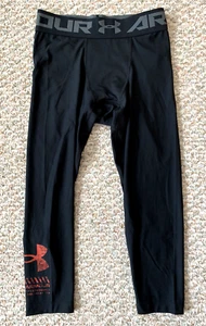 Under Armour Heat Gear Graphic Mens 1298260-310 Black 3/4 Legging Pants Size M - Picture 1 of 13