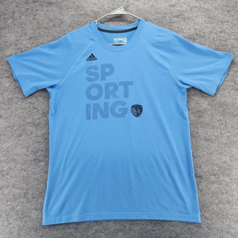 Sporting Kansas City Shirt Mens Large SKC MLS Adidas Soccer Blue Cover