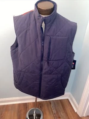 CHAPS Men’s Sz XL American Flag Theme Quilted Navy Blue Sleeveless Vest NEW - Image 1 of 4