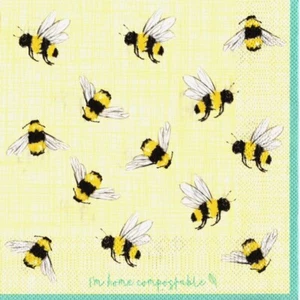 Paquet 20 serviettes en papier abeille abeilles. Pack 20 napkins bee bees insect - Imagen 1 de 1
