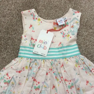 Mini Club Blush Pink Floral Print Sleeveless Net Underskirt Dress Age 9 - 12 m - Image 1 of 4