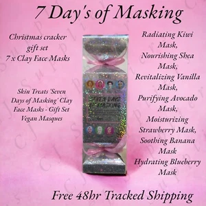 Skin Treats 'Seven Days of Masking' Clay Face Masks Gift Set Vegan Masques - Picture 1 of 1