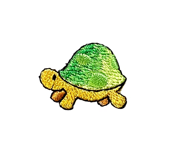 Iron on patch applique Mini Turtle : 1" x 3/4" - Image 1 of 1