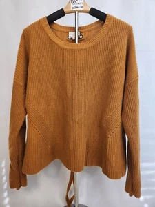 Lucky Brand Women's Size  XL Orange Knit Sweater Lace-Up Back Detail Warm Cozy - Picture 1 of 11