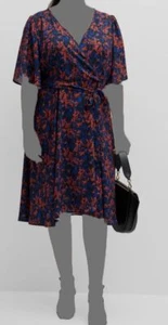 $415 Whitney Morgan Women's Black Flutter-Sleeve MIDI Dress Plus Size 1X - Picture 1 of 4