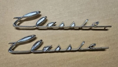 AMC Rambler Classic 1962 #3460389 emblemas clásicos par de guiones como nuevo OEM Foto 1 de 4