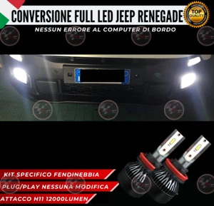 KIT LED H11 FENDINEBBIA JEEP RENEGADE 12000 LUMEN 6000K CANBUS NO ERROR XENON - Imagen 1 de 11