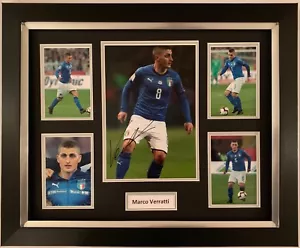 MARCO VERRATTI HANDSIGNIERTES GERAHMTES FOTO DISPLAY - ITALIEN AUTOGRAMM. - Bild 1 von 1