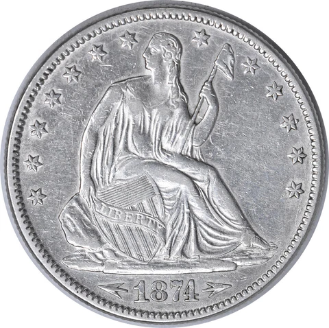 1874 Liberty Seated Half Dollar Arrows AU Uncertified #916 Cover