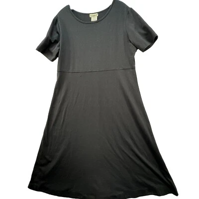 Vestido feminino vintage Travel Smith preto elástico manga curta grande EUA - Imagem 1 de 4