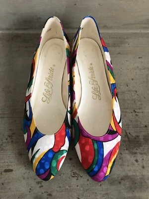 Tacones planos de tela multicolor de Life Stride estilo años 80 talla 7 1/2 Foto 1 de 4