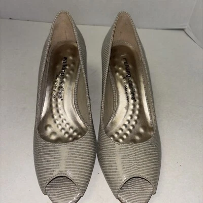 Zapatos con soporte para arco de memoria para caminar con cunas charol serpiente color nude zapatos de salón6 Foto 1 de 4