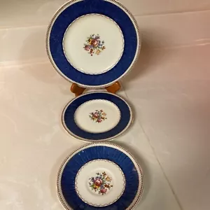 3 Vintage Melrose Grindley England Pieces Salad Plate,dessert Plate, And saucer - Picture 1 of 7