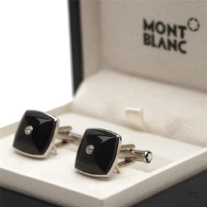 Montblanc Diamond Cufflinks Tribute to Montblanc acero inoxidable ónix ID 106910 EMBALAJE ORIGINAL - Imagen 1 de 5