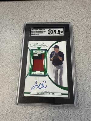 2023 Flawless Jared Shuster Emerald Rookie Patch Auto /5 SGC 9.5 10 Auto - Image 1 of 3