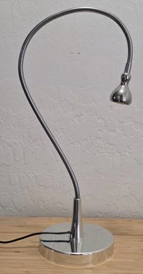 IKEA JANSJO Goose Neck Flexible Articulating Led Desk Hobby Clamp On Lamp CHROME - Image 1 of 4