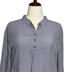 J Jill Top Mujer XL Púrpura Claro 100% Seda Medio Botón Pullover Túnica Carrera - Imagen 1 de 11