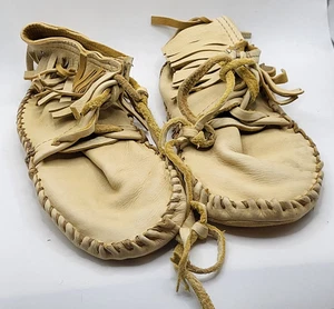 Echtleder Mokassin Hausschuhe 9 Zoll lang Größe 6,5 - Bild 1 von 3