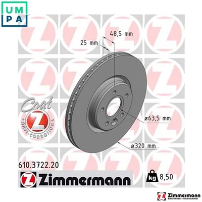 2x BRAKE DISC 610.3722.20 FOR VOLVO B4204T19/4204T21/4204T33/4204T37 2.0L 4cyl - Image 1 of 4