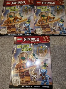 3x LEGO NINJAGO GOLDEN NINJA 10 NINJAGO Years Activity Book New With Minifig Lot - Picture 1 of 3