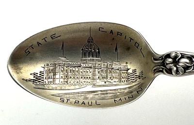 Cuchara de colección de plata esterlina St. Paul Minnesota State Capital - RW&S WALLACE Foto 1 de 4