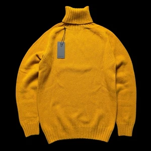 BNWT Malloch’s Linton Roll Neck Jumper Size Small Superfine Wool Yellow RRP £185 - Picture 1 of 9
