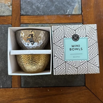 Modern Expressions Mini Bowls 4 Inch - Metallic Gold & Silver Tone New - Image 1 of 3