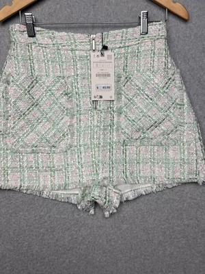Mini Skort Zara Gingham Tweed Cuadros Para Mujer S Preppy Chic Ciudad Elegante Academia Foto 1 de 4