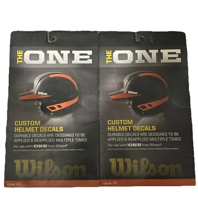 THE ONE Wilson Custom Helmet Decals Orange Stickers Application - Image 1 of 2