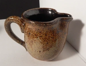 Stunning POTTERY  Hand Thrown Drip Glaze Creamer Or Gravy Pitcher Signed 4" Tall - Picture 1 of 5