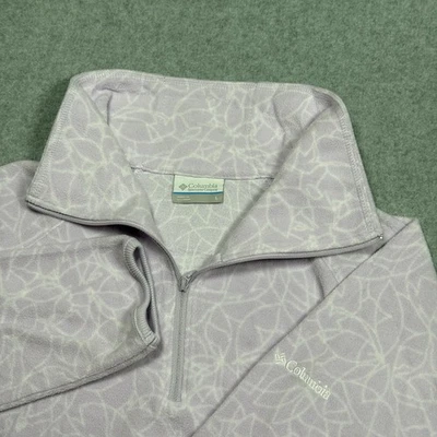 Columbia Half Zip Fleece Pullover Womens Large Glacial II Print Lavender - Image 1 of 4
