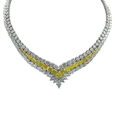 VIVO collar de diamantes amarillo y blanco intenso de 80 quilates en platino y oro de 18 k Foto 1 de 4