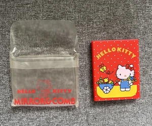NEU! Vintage! Sanrio Hello Kitty Mini Kompaktspiegel & Kamm Original Kunststoff Packung '80 - Bild 1 von 10