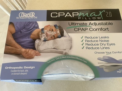 CPAP Max 2.0 PILLOW Ultimate Comfort Adjustable 2.0 White Contour Products New - Image 1 of 4