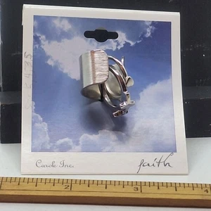 Carole Inc. 3 silberfarbene Glaubensringe massive Kreuze Herzen Größen 5 4 3,5 - Bild 1 von 4