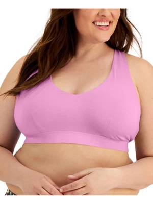 Sujetador deportivo IDEOLOGY Intimates rosa bajo impacto cuello redondo espalda cruzada Plus 1X Foto 1 de 3