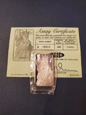 Bicicleta de montaña JM MTB Liberty 1982 vintage plata barra de 1 oz ¡¡sellada de fábrica con certificado de autenticidad!!! Foto 1 de 2