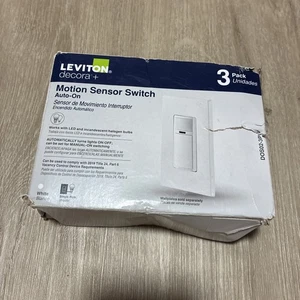 Decora Motion Sensor In-Wall Switch, Auto-On, 2A, Single Pole, 3-Pack, White New - Picture 1 of 2