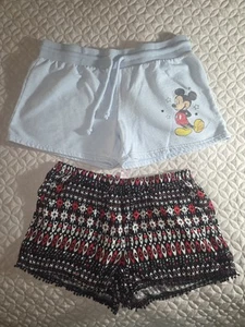 summer girls clothes lot of two shorts Size L 11- 13 DISNEY MICKEY Mouse - Picture 1 of 5