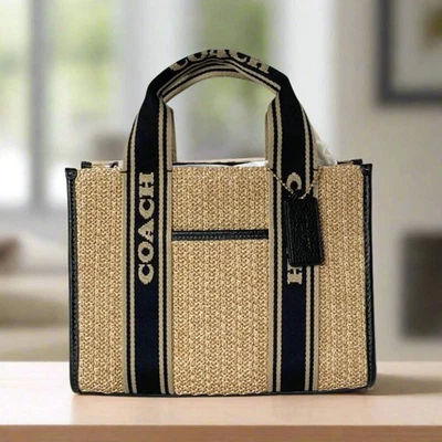 Сумка через плечо Coach Smith 24 маленькая кожаная коричневая соломенная CAL89 — бесплатная доставка - Изображение 1 из 4