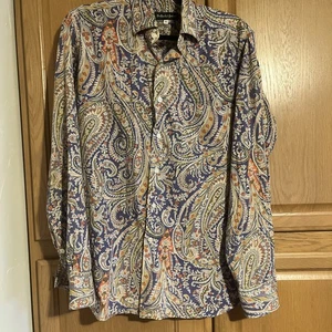 Camisa Bullock & Jones Para Hombre Talla Mediana Manga Larga Con Botones Paisley - Imagen 1 de 7